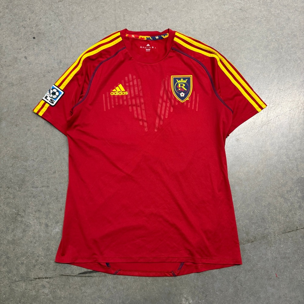 Adidas Real Salt Lake MLS Soccer Jersey Red Yellow Number 25 Mens Medium